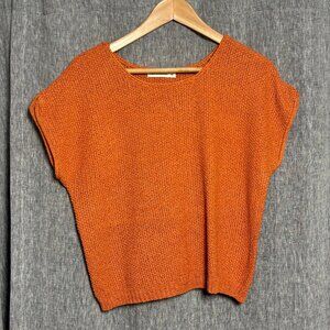Moon & Madison Orange Short Sleeve Sweater Size M